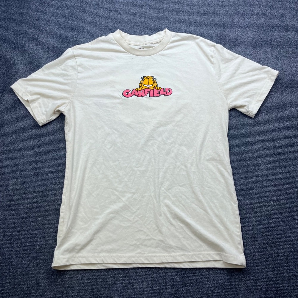 Garfield Cartoon‎ Graphic Retro Streetwear Cream Can't Be Bothered T-Shirt
